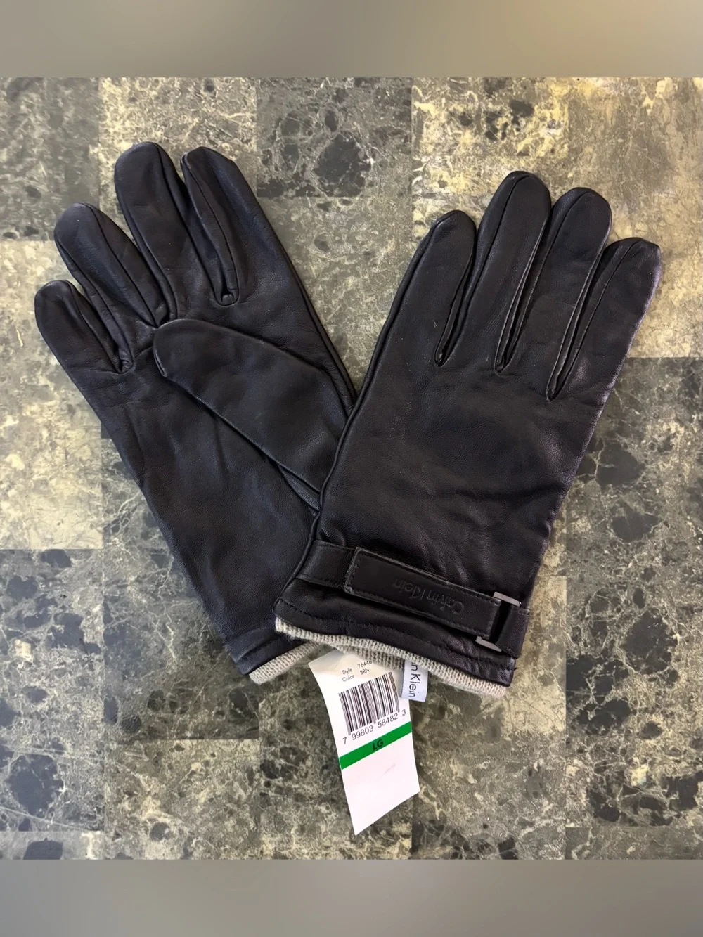 Genuine Leather Gloves Calvin Klein Dark Brown